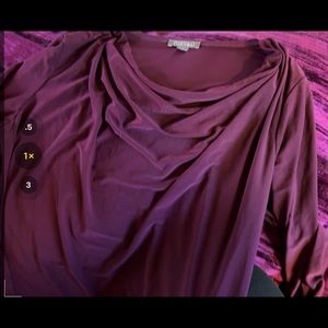 Roz and Ali size large waterfall neckline blouse